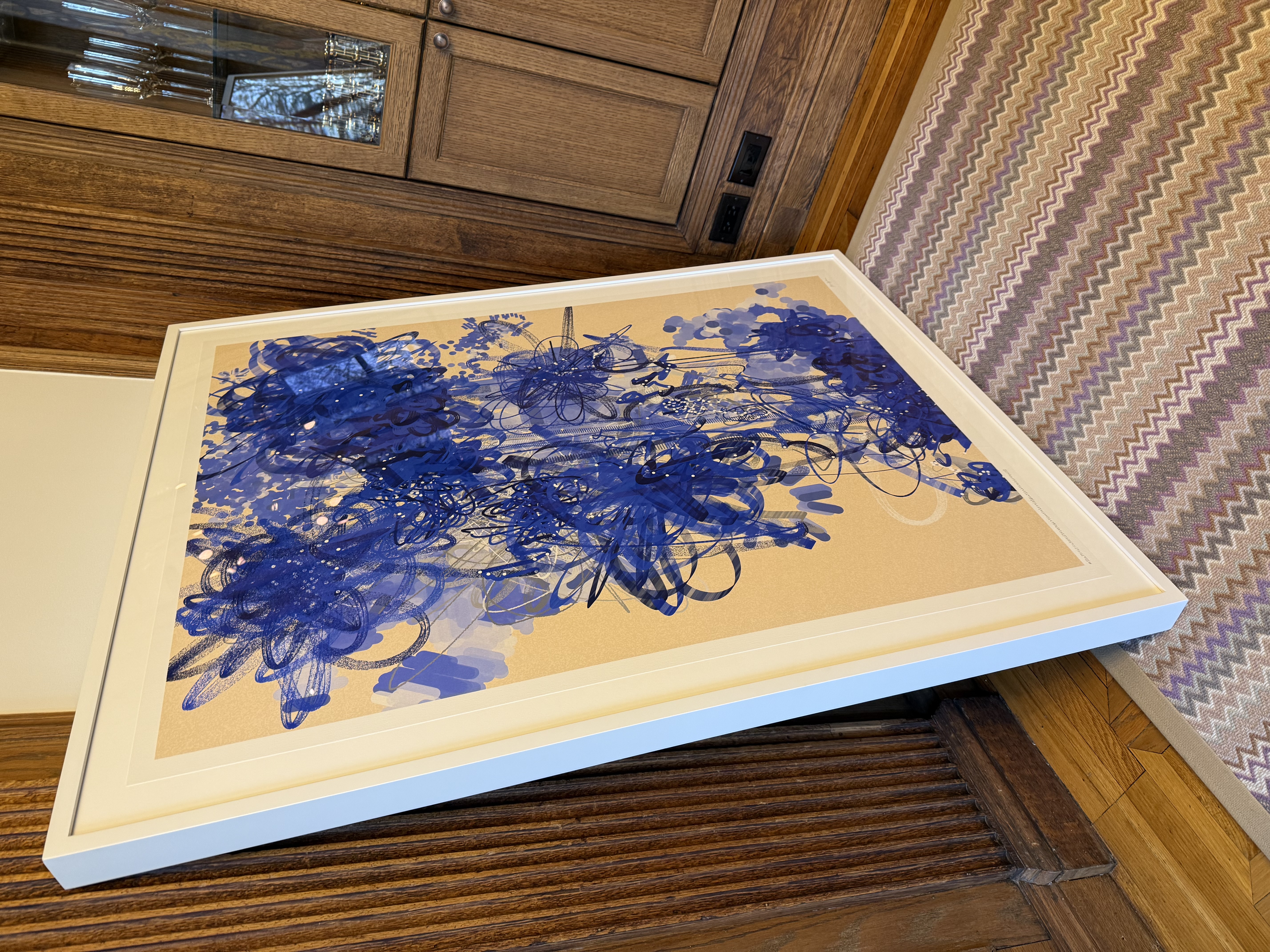 Anthropometrics, light background, printed and framed