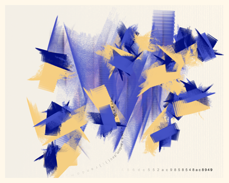 Symbol 1, a generative artwork by Emily Weil made from its own source code