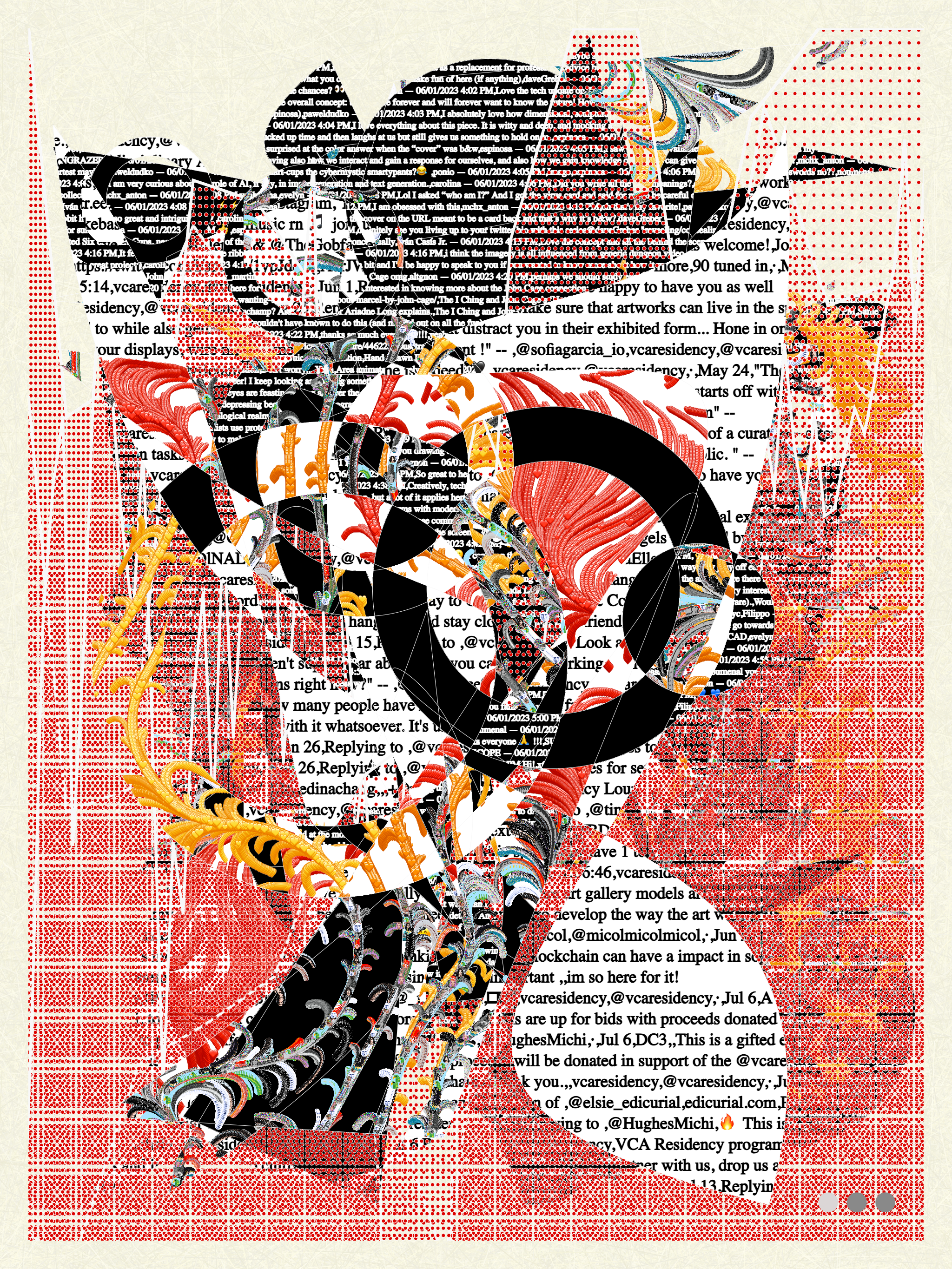 Several People Are Typing, a generative collage by Emily Weil